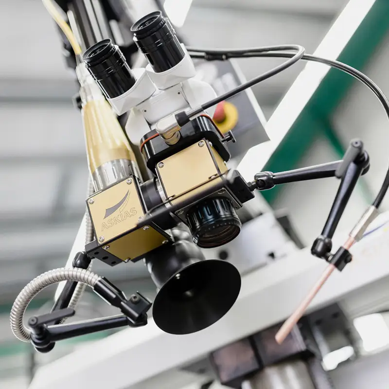 Laserschweißoptik der modularen Laserschweißanlage Adaption von ASKIAS