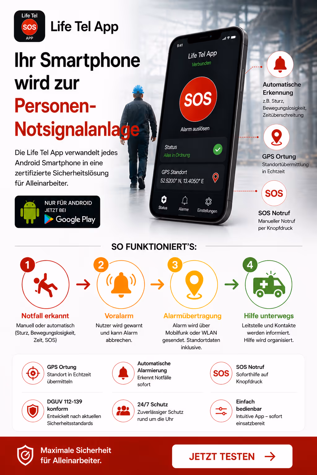 Personen Notsignal Anlage