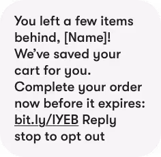 example of action oriented sms