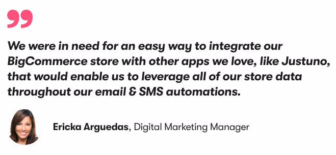 Quote from BigCommerce store Rx Smart Gear who leverages Sendlane