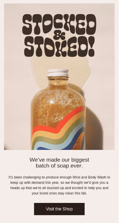 back in stock email example