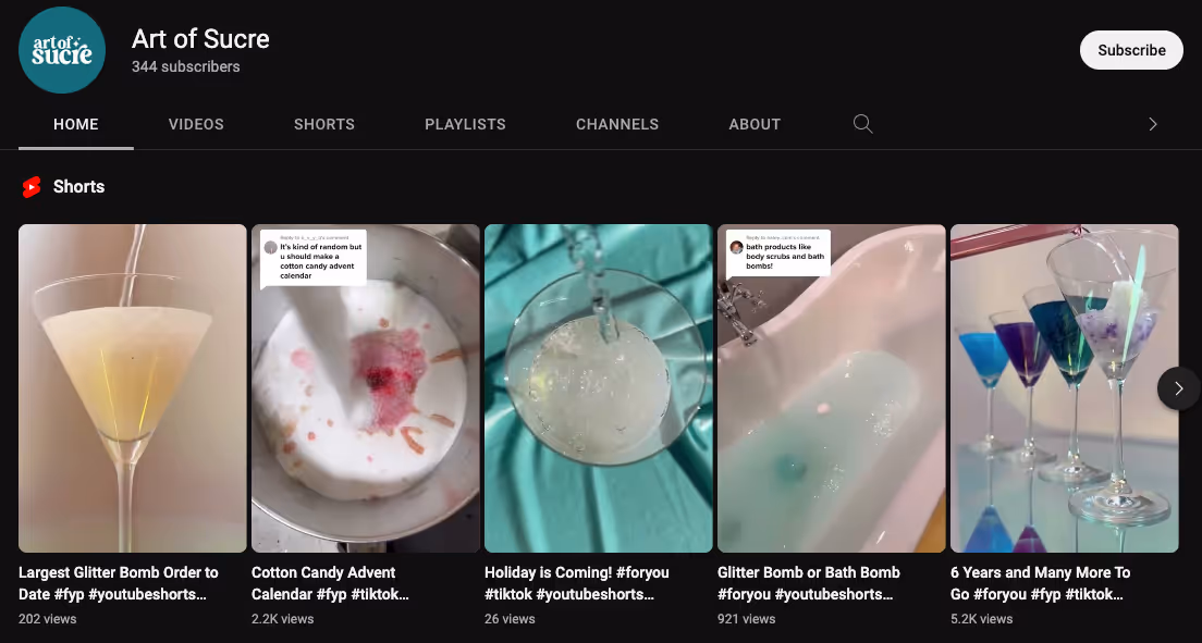 Example of repurposing tiktok content on youtube