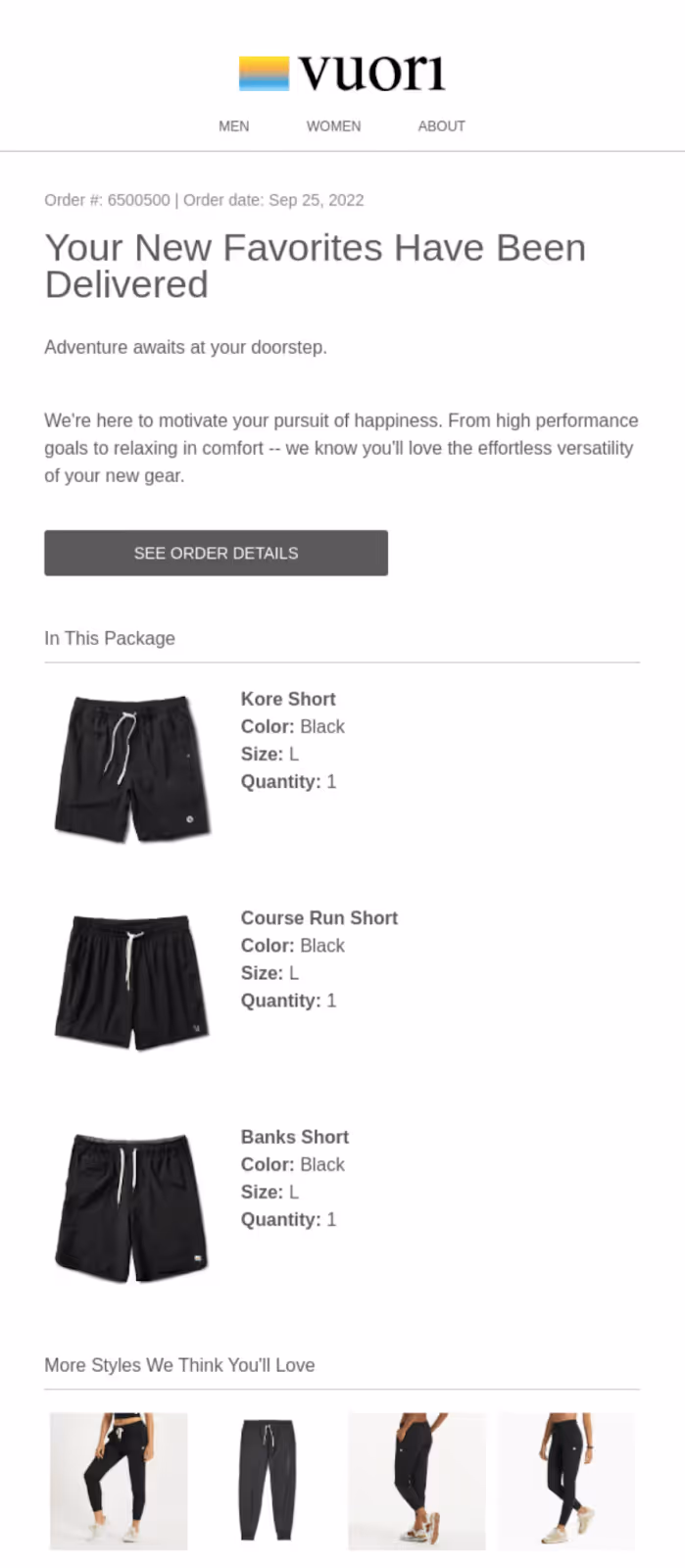 cross sell email example