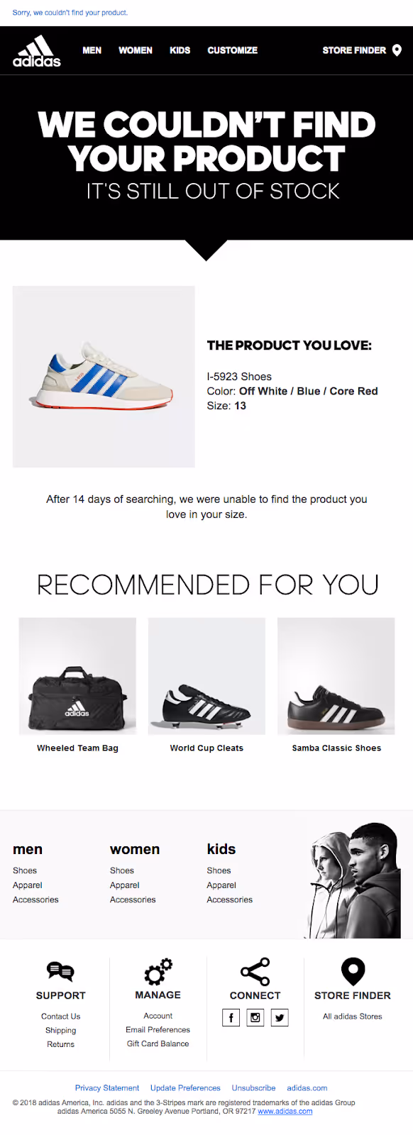 Addias personalized product recommendation