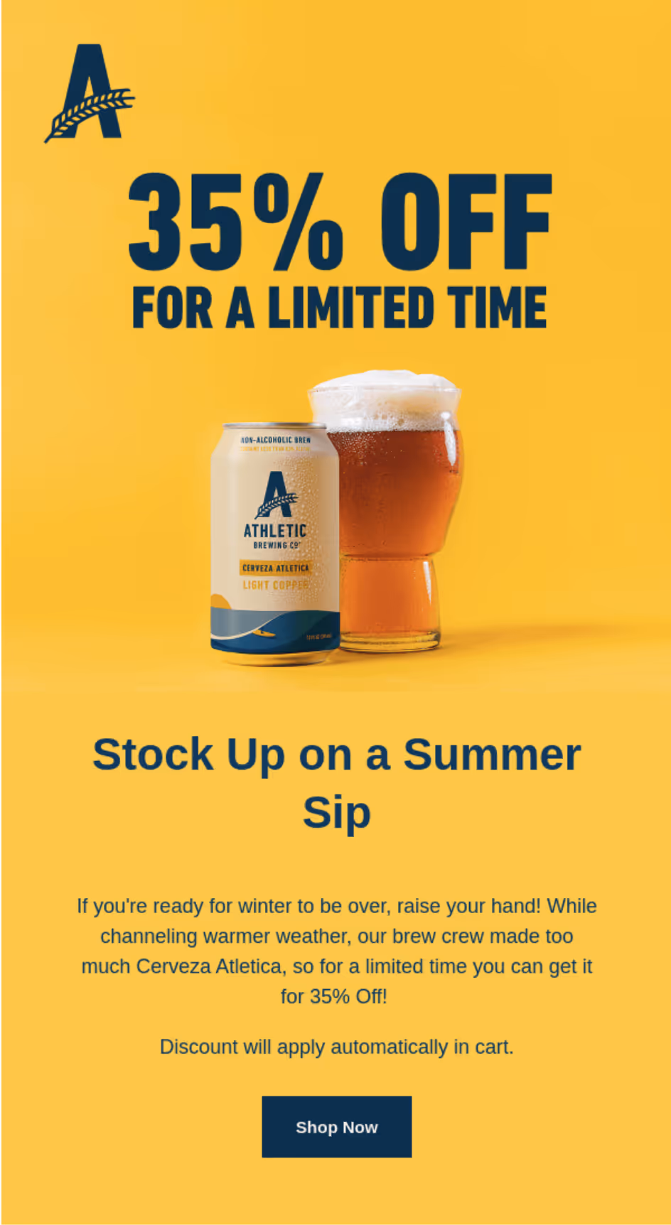 Athletic Brewing discount email