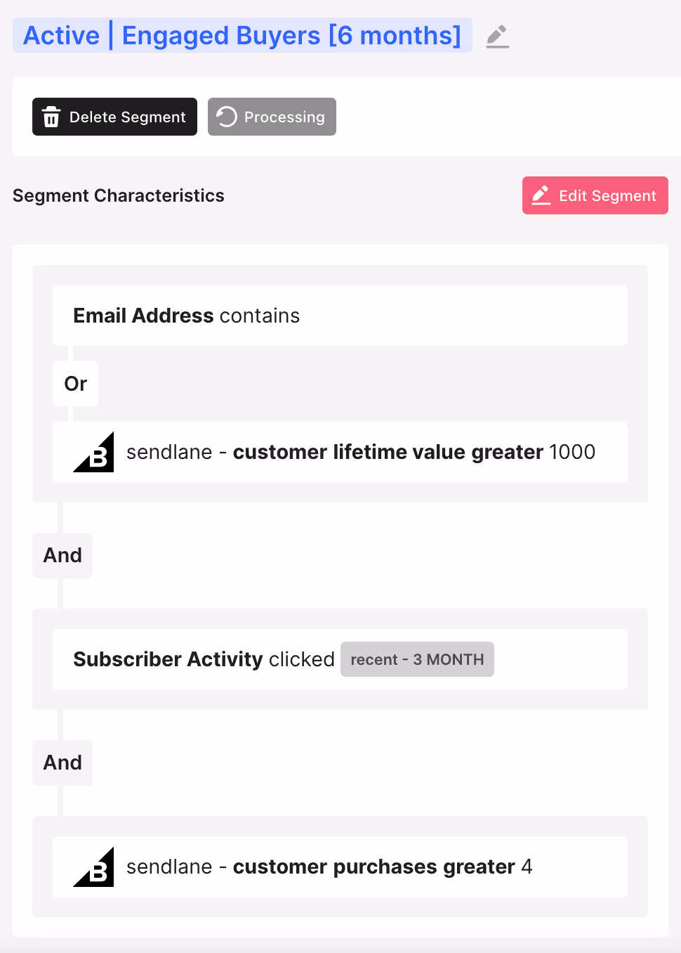 Active engaged buyers segment