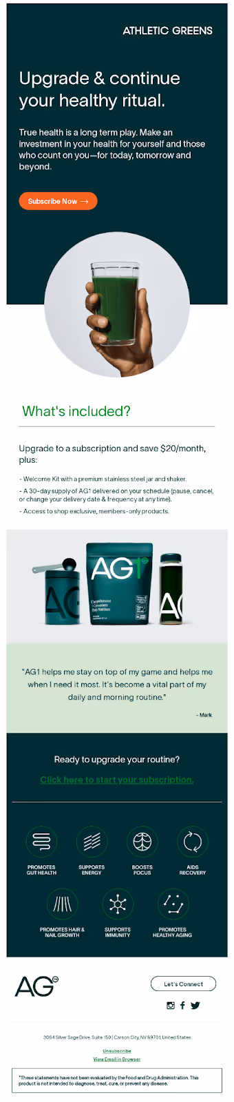 Athletic Greens email