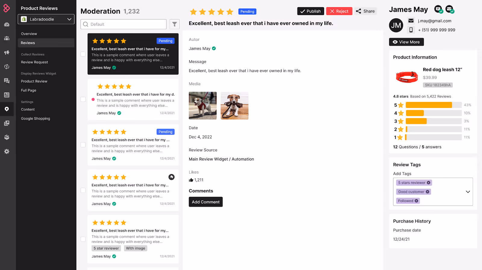 Sendlane dashboard