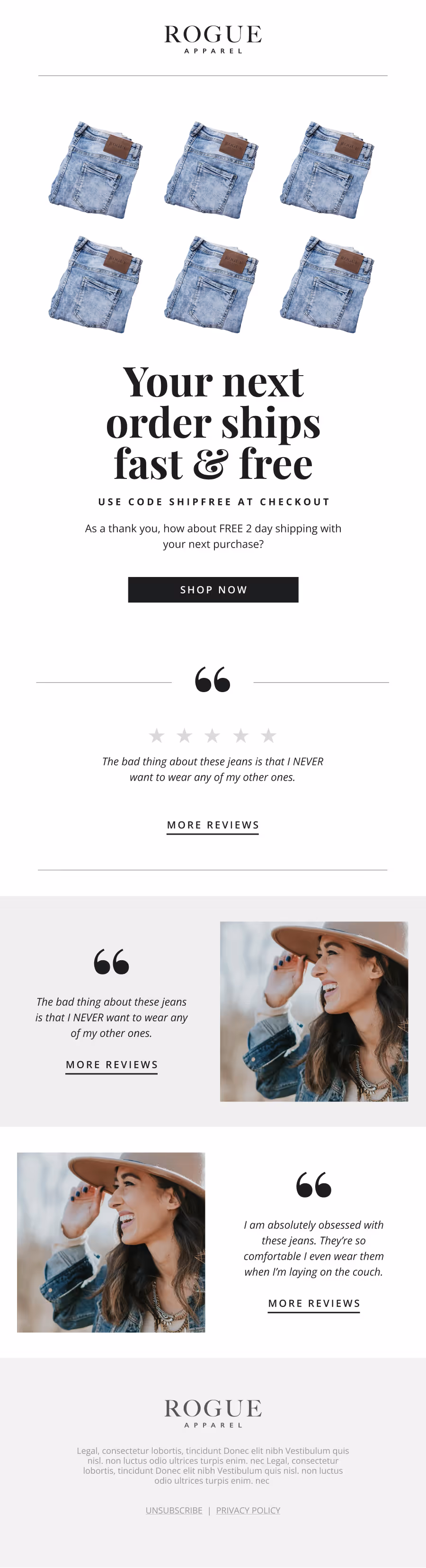Review Post-Purchase Email Template 