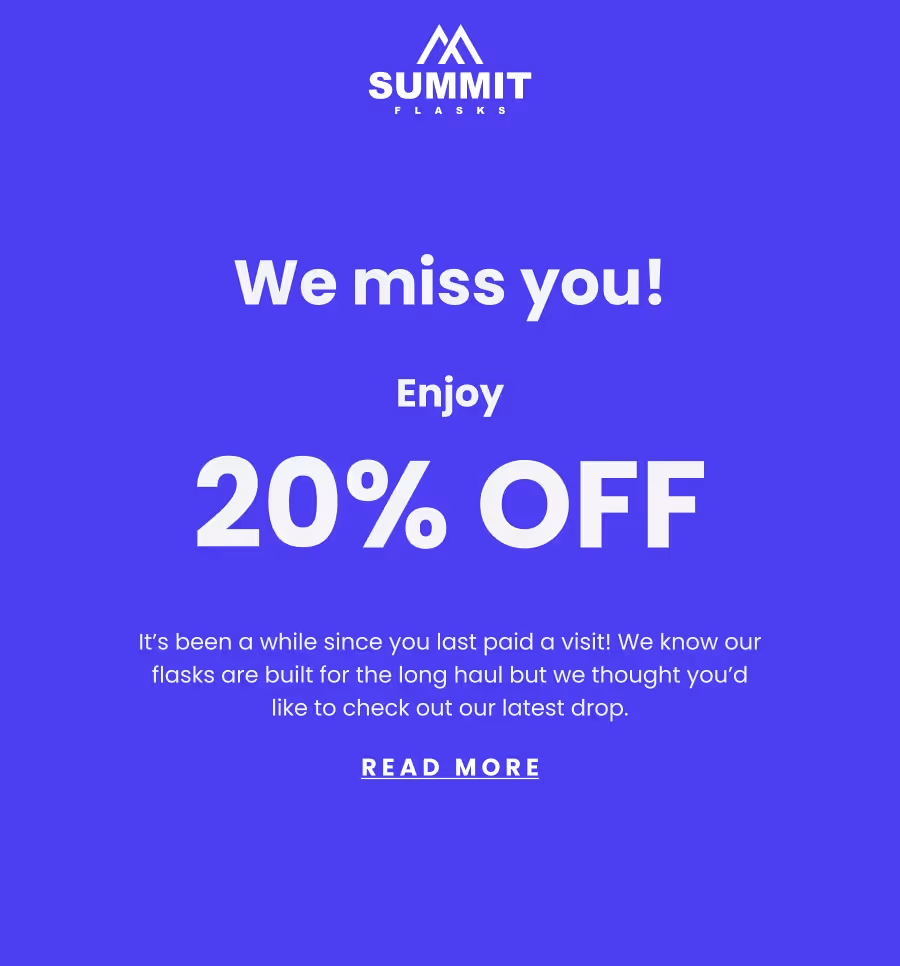 Shopper Re-Engagement Post-Purchase Email Template 