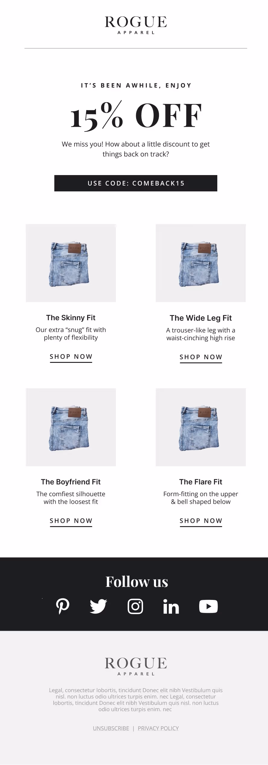 Bring Back A Shopper Email Template
