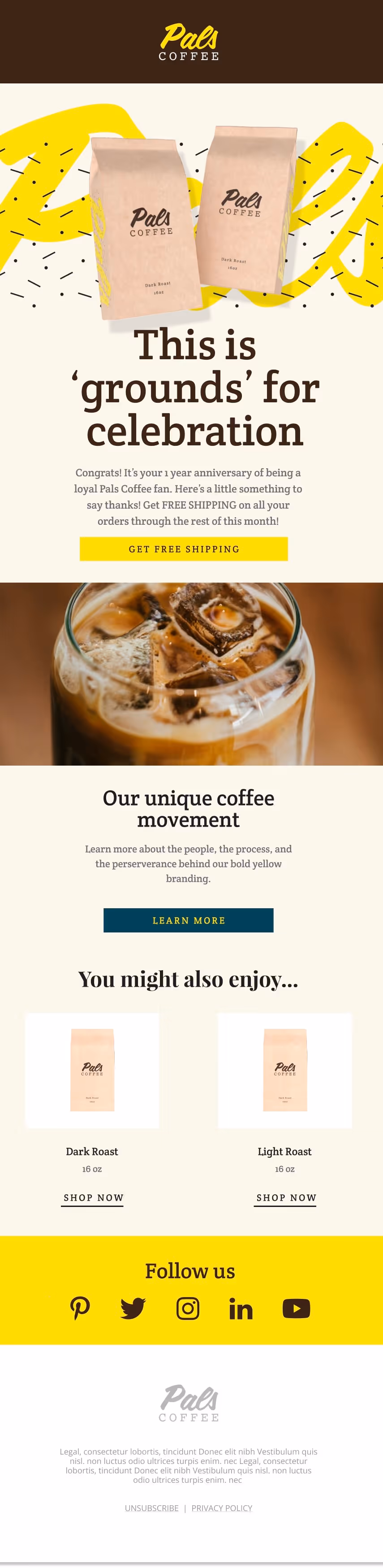 Customer Loyalty Welcome Email Template