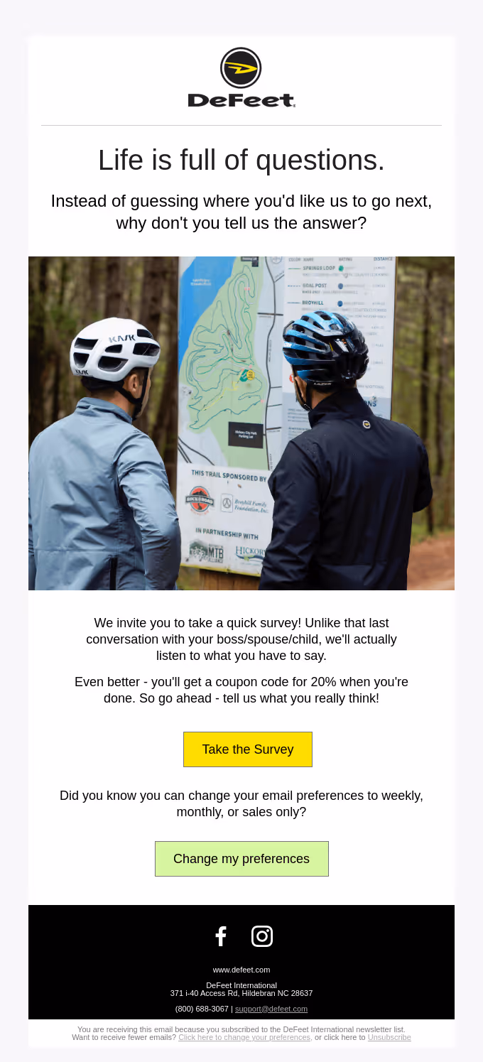 DeFeet email