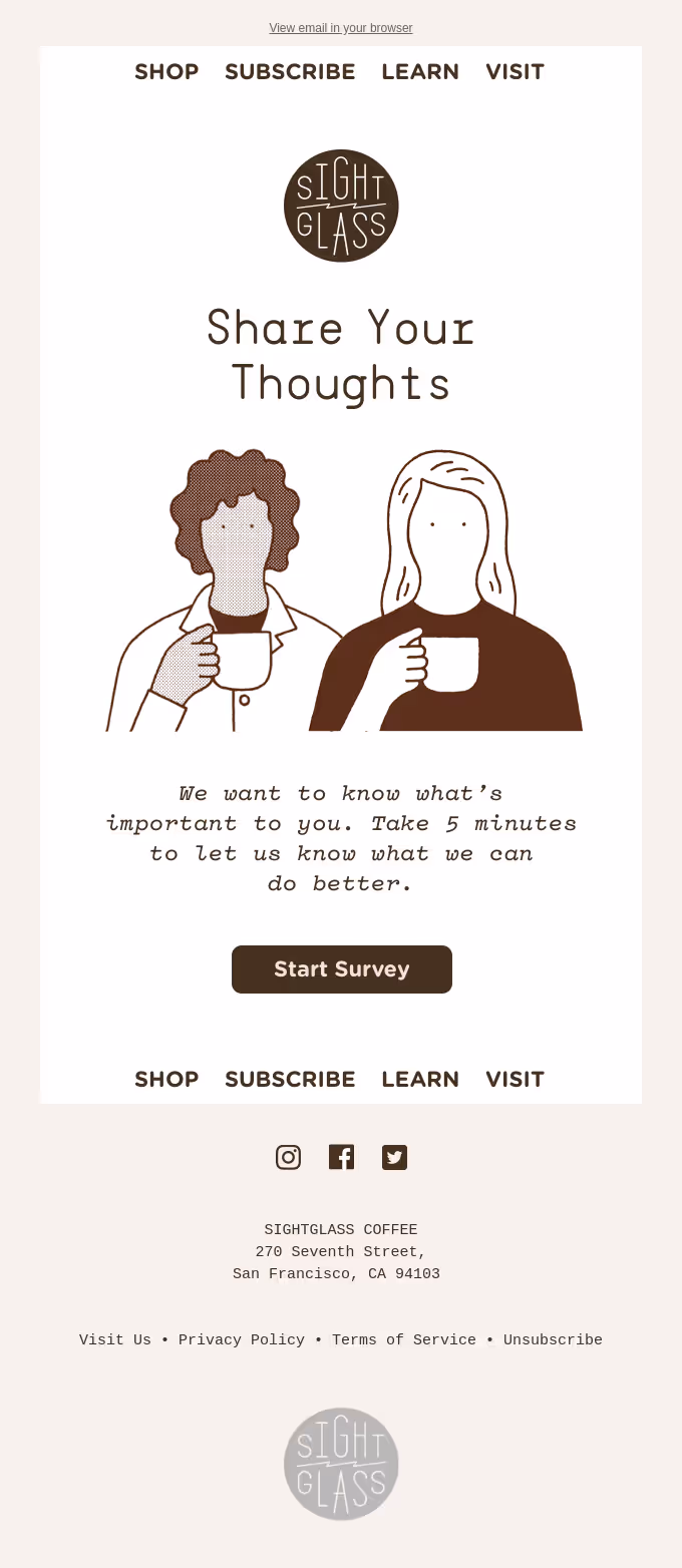 Sight Glass Coffee email