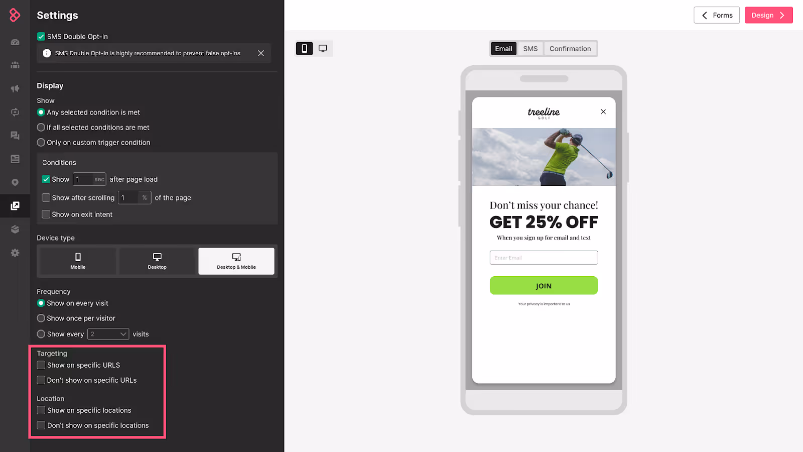 Sendlane personalized forms