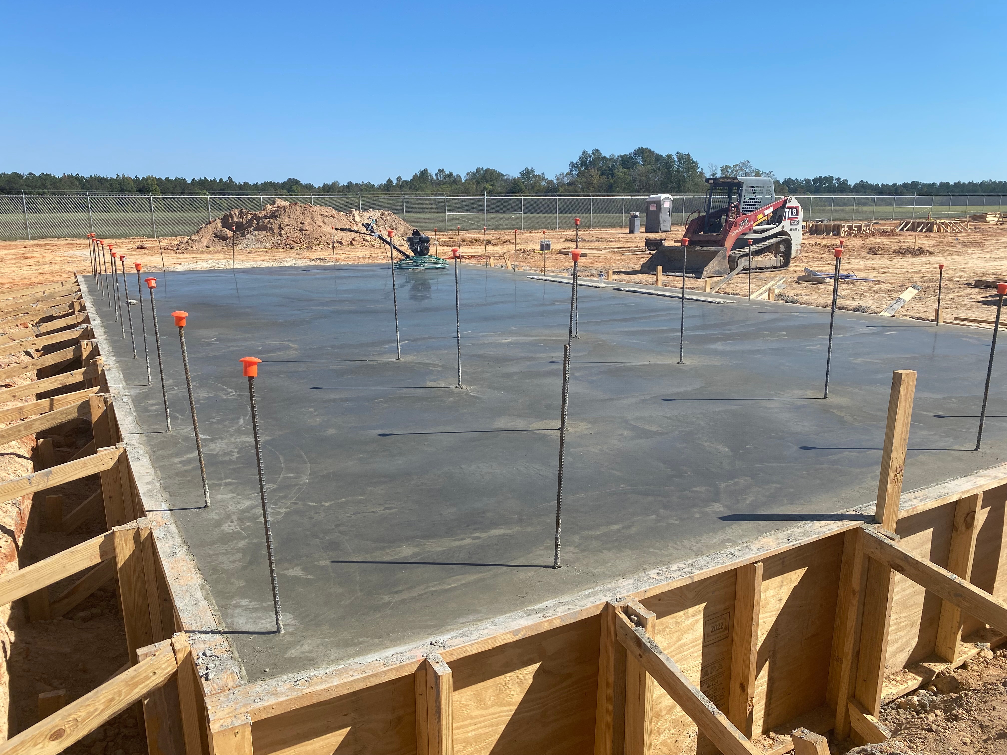 Example of pad foundation under construction for utility switchyard