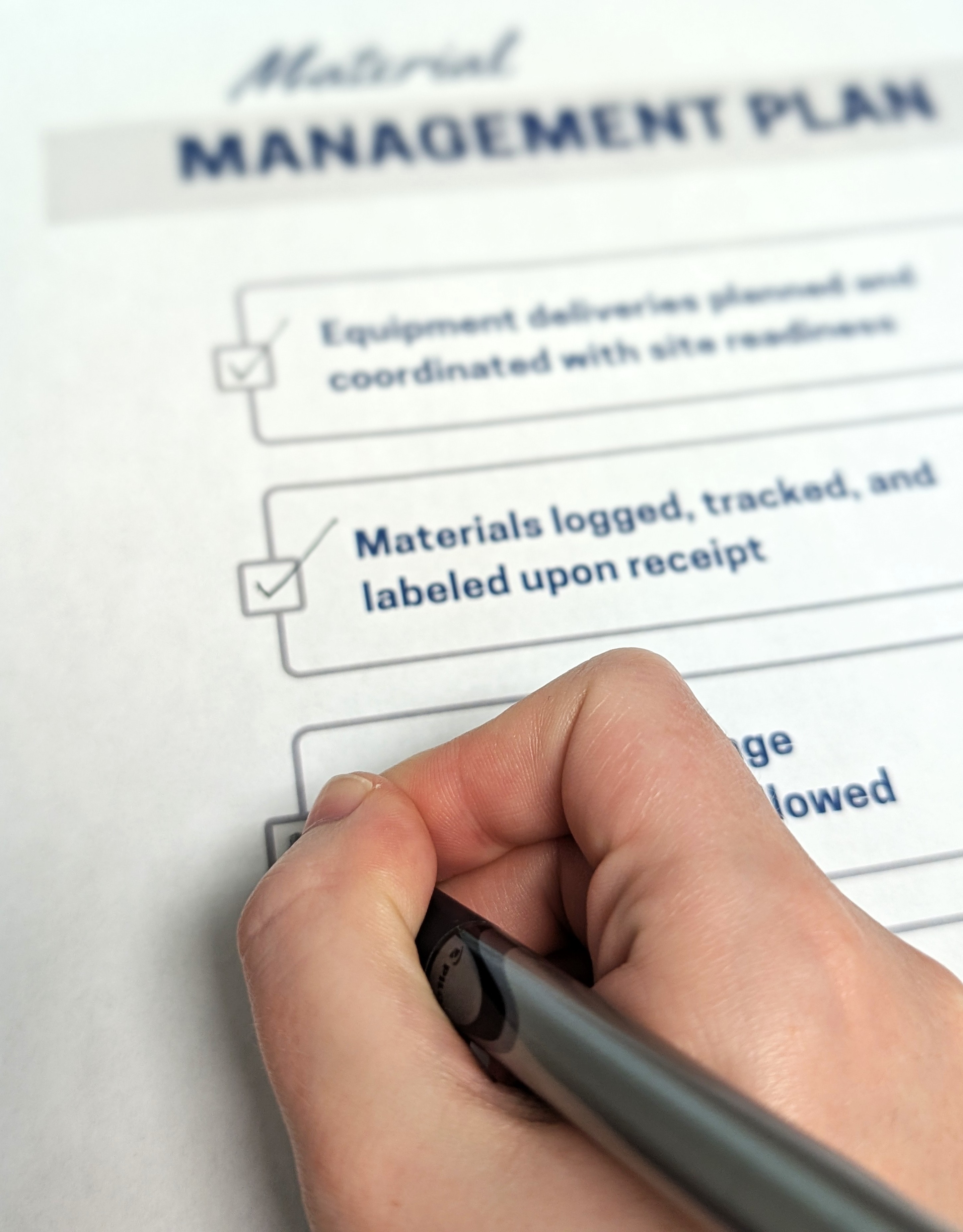 High-voltage substation material management plan