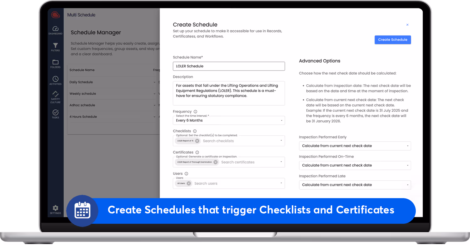 Schedule Manager on Laptop