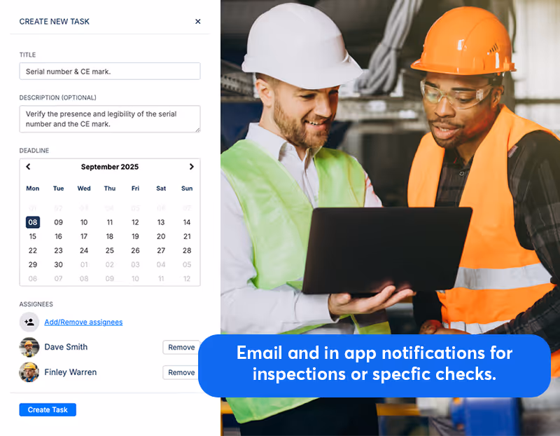 Create checklist notifications