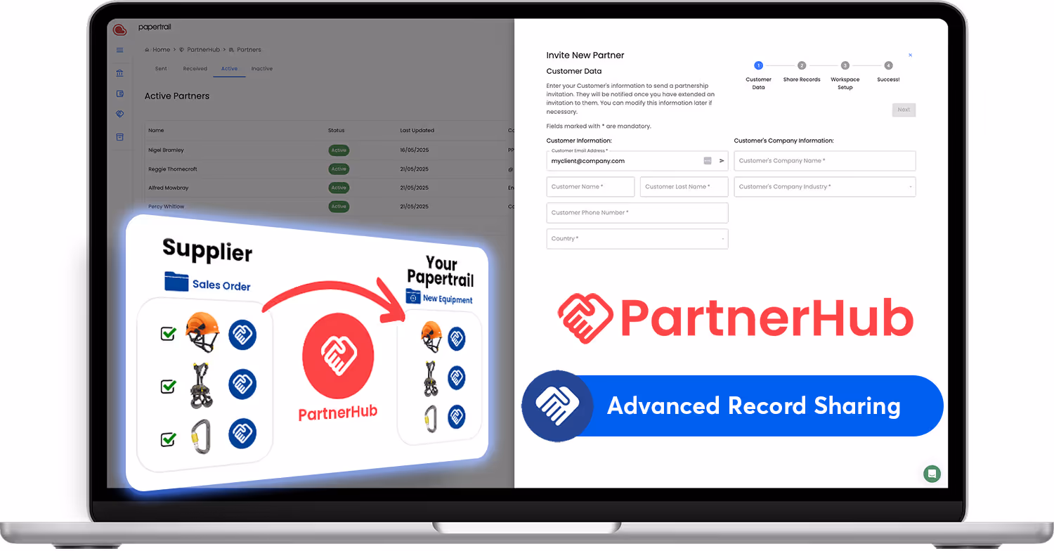 Scanning screen on papertrail app for NFC RFID and Barcode scanning