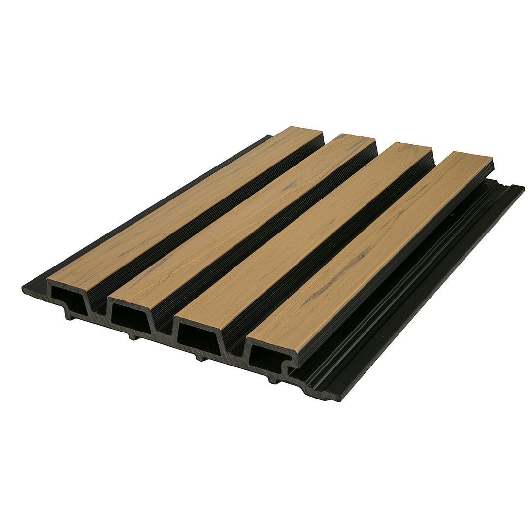Birch & Black slatted composite cladding