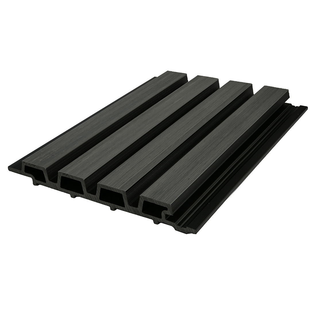 Stone Grey & Black slatted composite cladding
