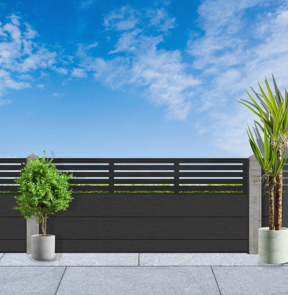 Composite Fence Panel Sets - Aspen Range | To Fit Concrete Posts with Slatted Trellis