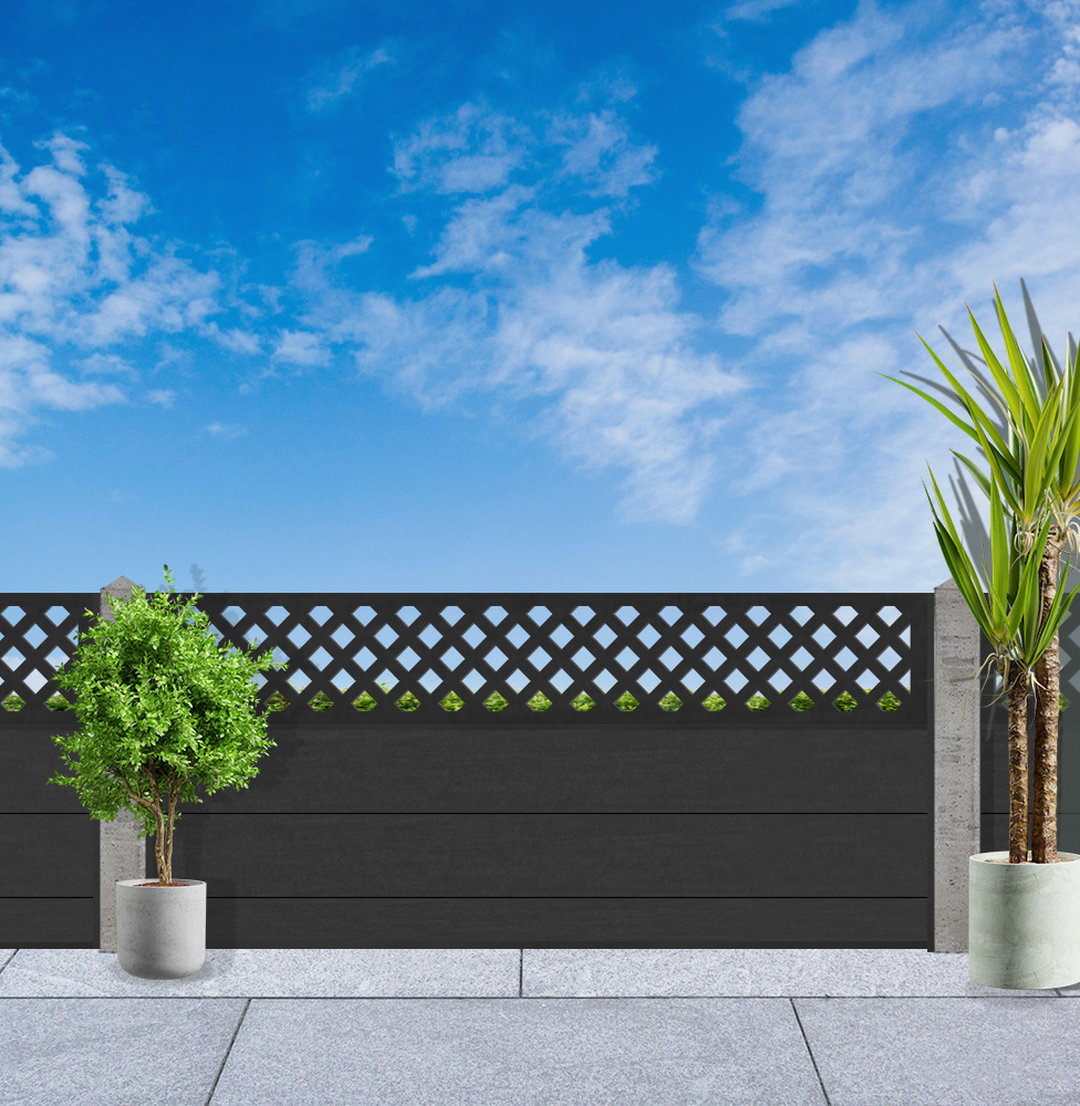 Composite Fence Panel Sets - Aspen Range | To Fit Concrete Posts with Diamond Trellis