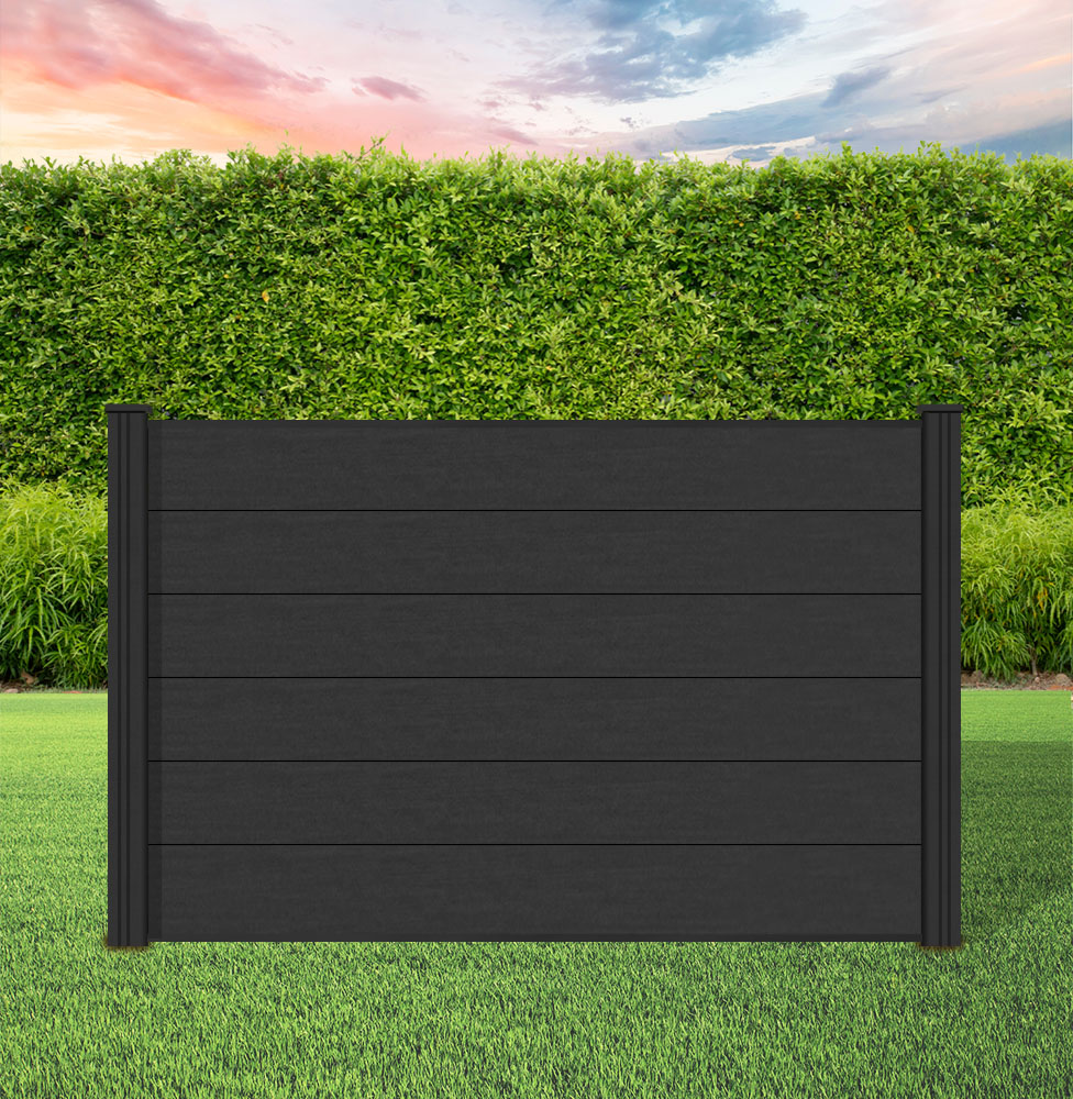 Composite Fence Panel Sets - Aspen Range | Using Charcoal Composite Posts