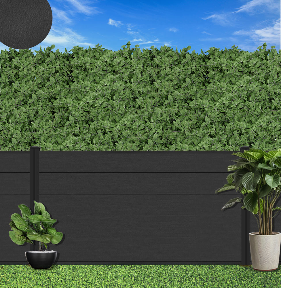 Composite Fence Panel Sets - Aspen Range | Using Charcoal Aluminium Posts