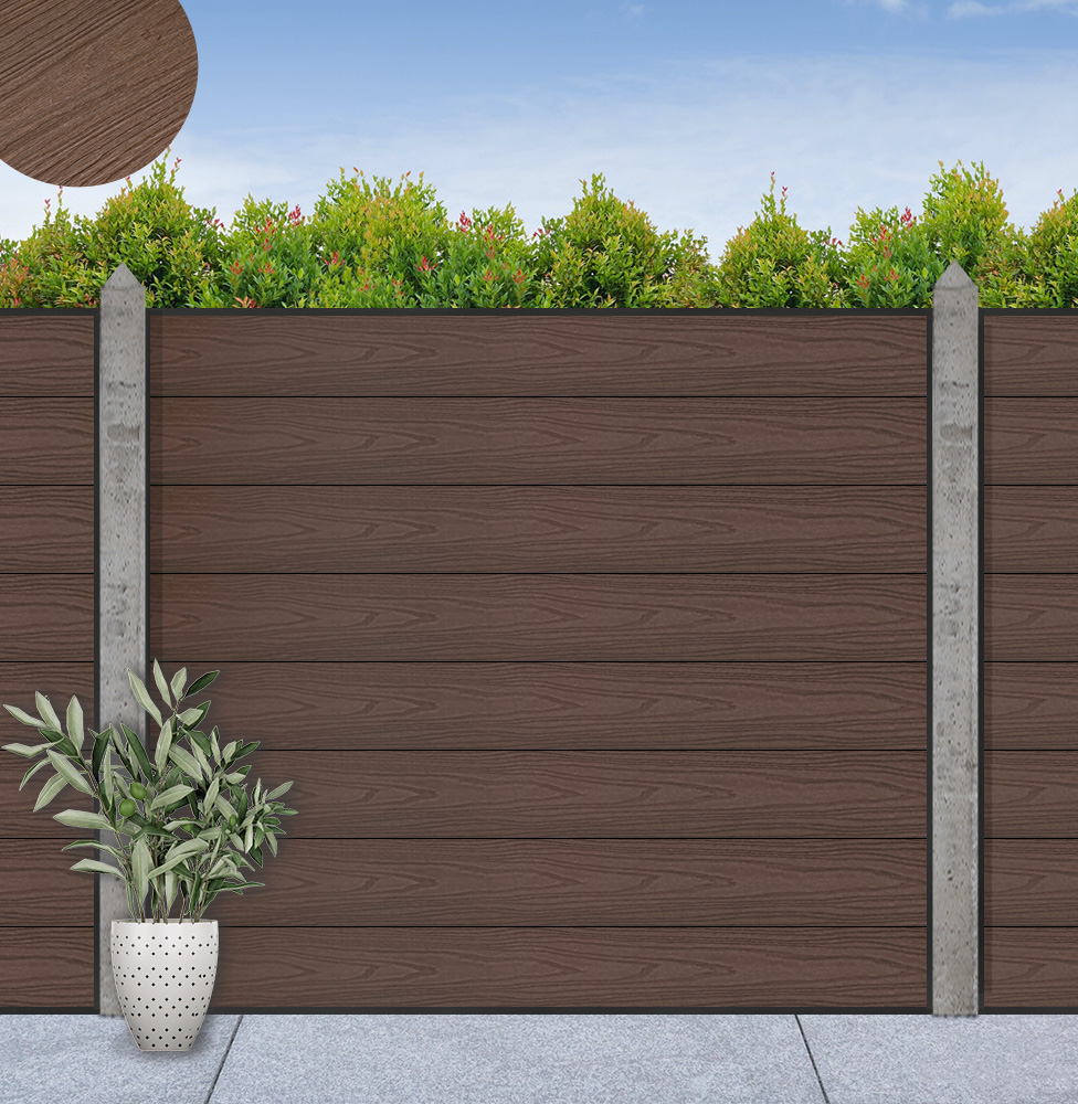 6ft x 6ft Finished Height Composite Fence Panel Sets - Maple Range | To Fit Concrete Posts