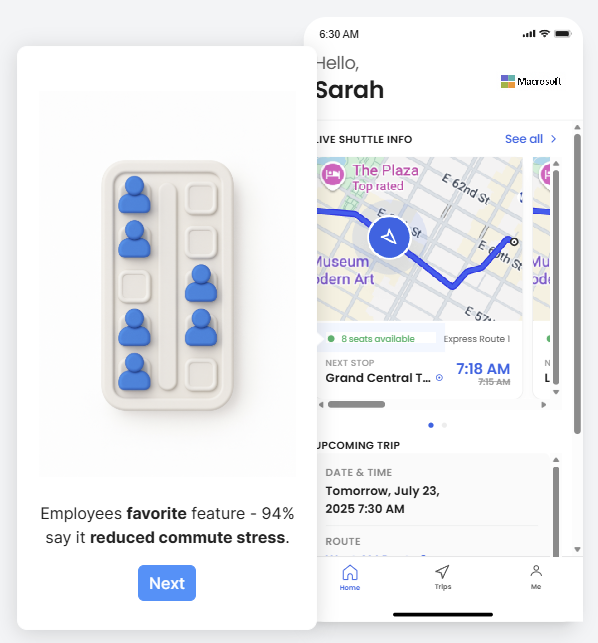Corporate shuttle service management