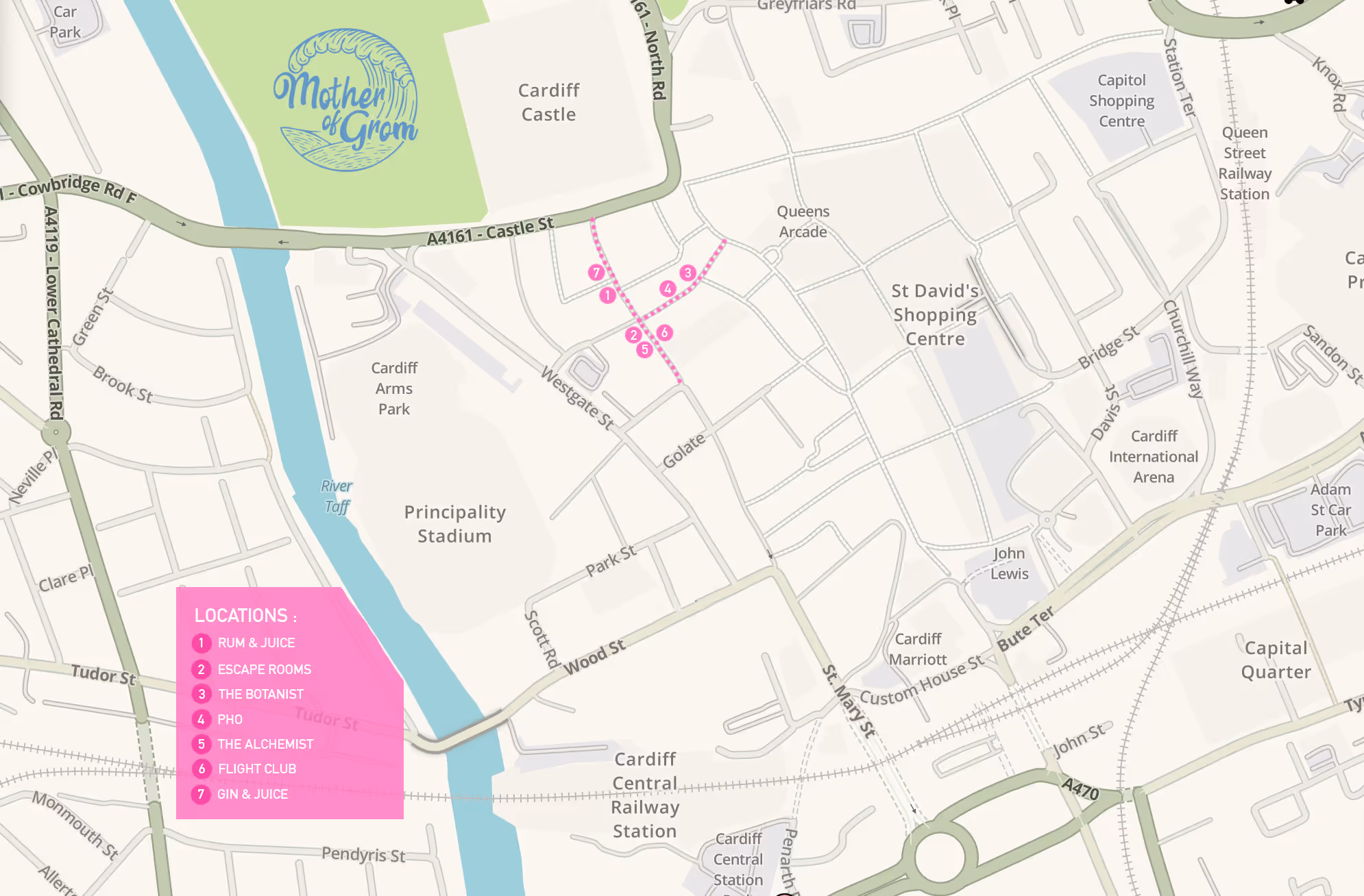 Cardiff Route Map | Mother Of Grom