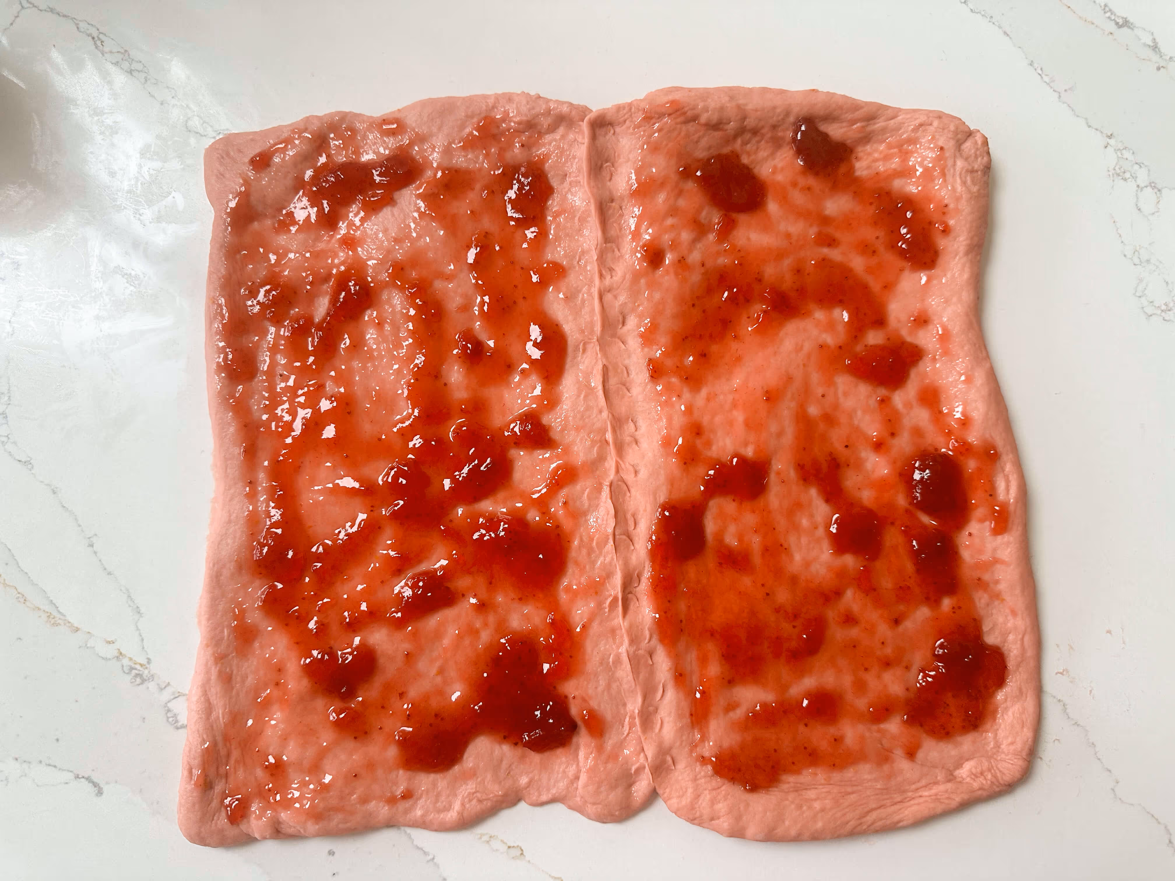 Pink Vegan Love Heart Shaped Buns Jam Covered Dough