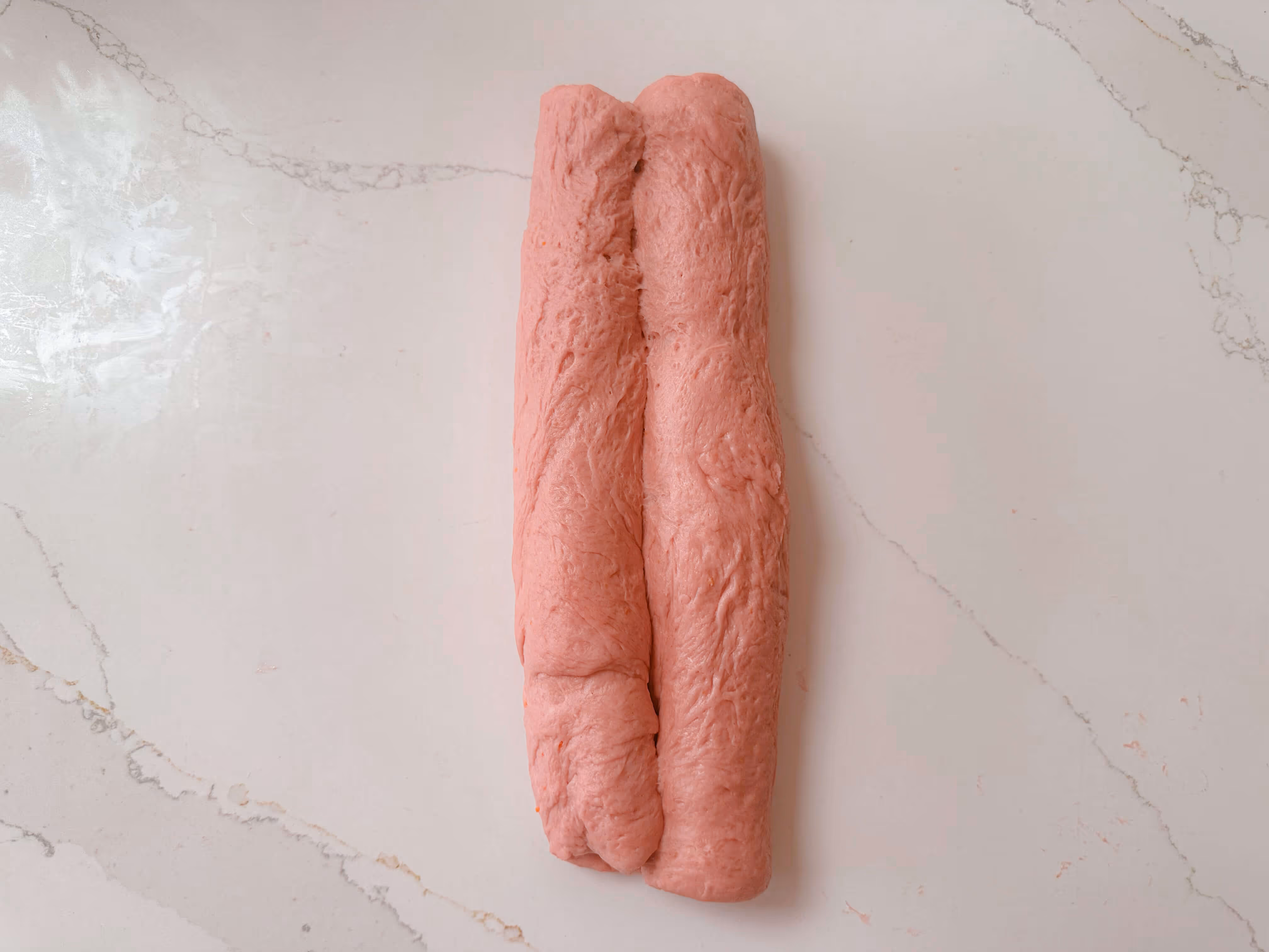 Pink Vegan Love Heart Shaped Buns Rolled Dough