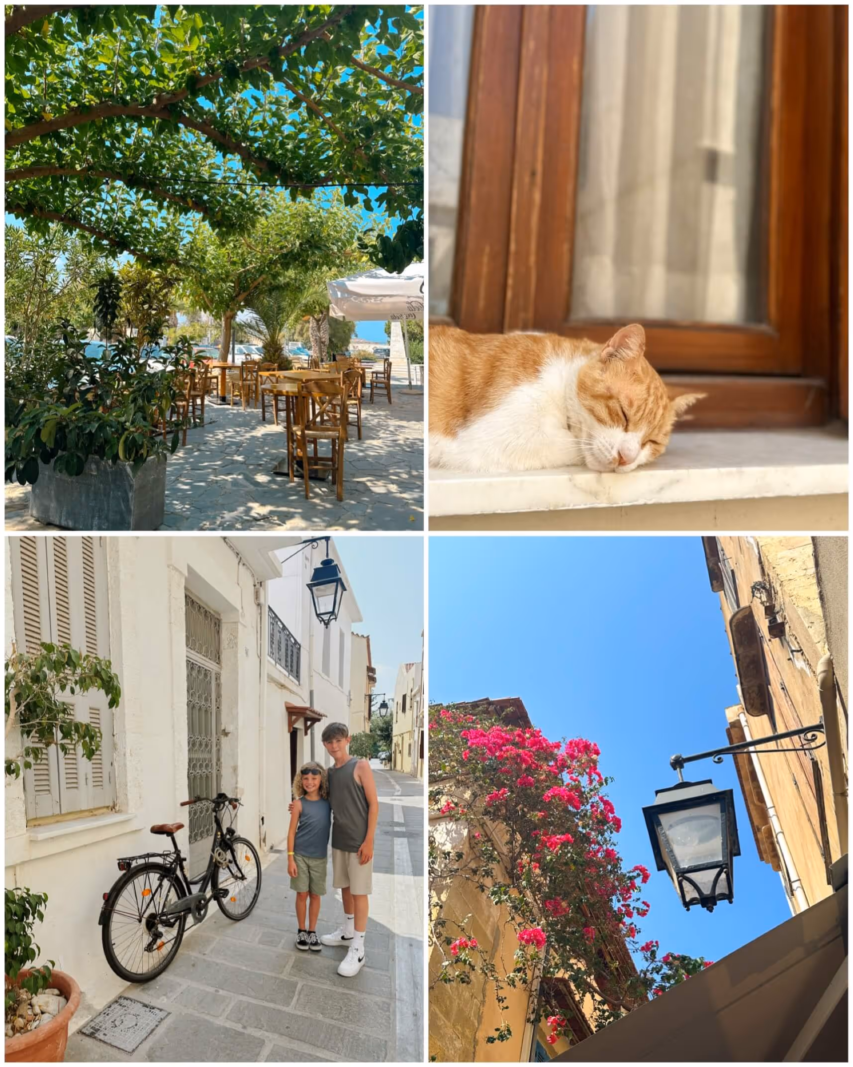 Picturesque streets of Rethymno town with traditional Greek architecture, lively markets, and charming local shops