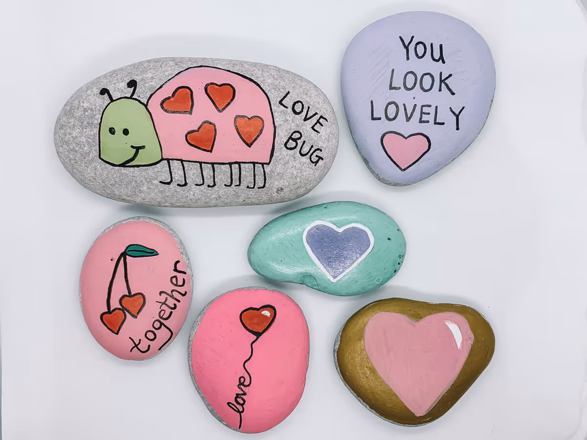 Mother of Grom Valentines . Love Rock Painting Love !
