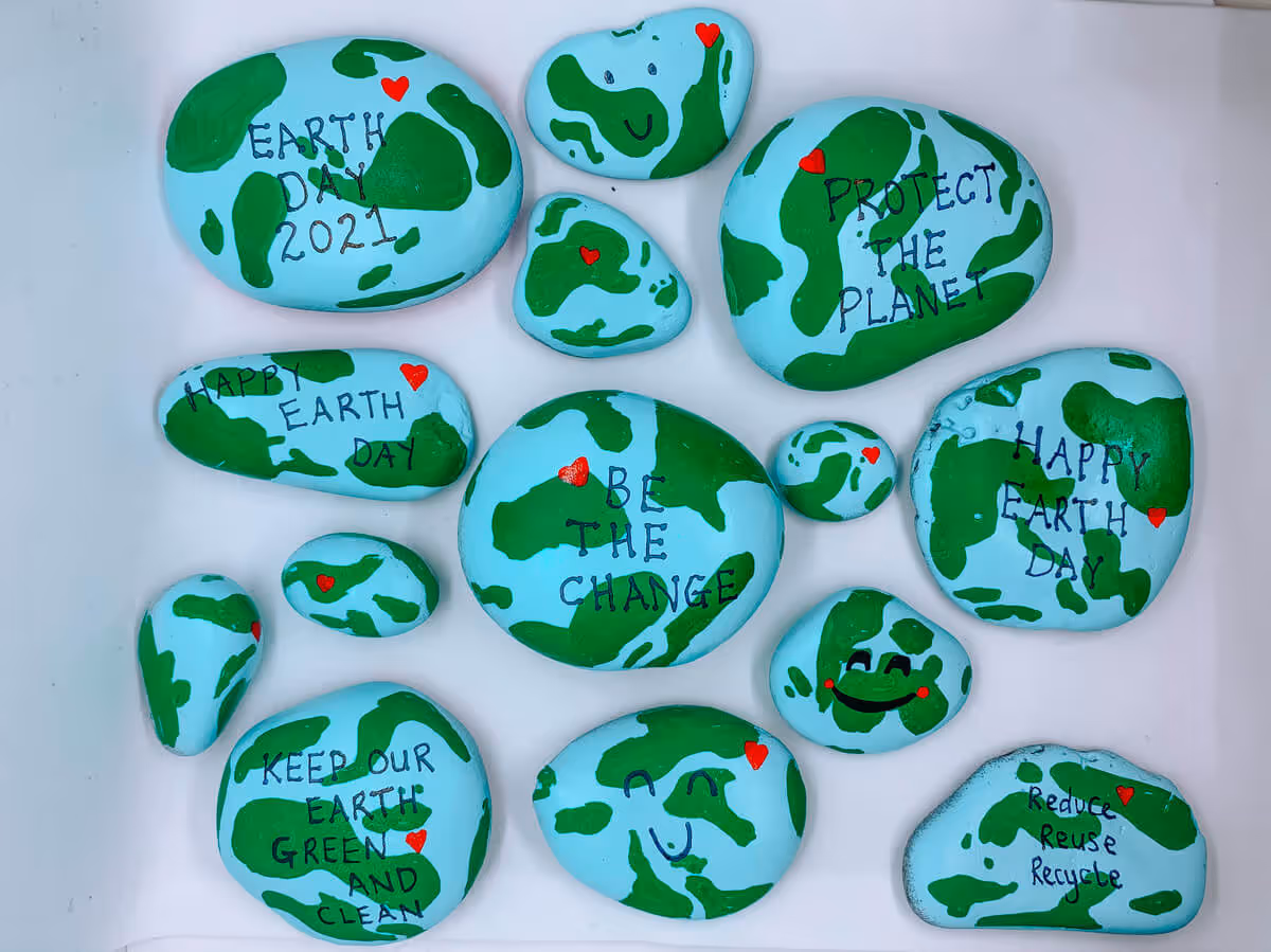Earth Day Painted Rocks - Mother Of Grom