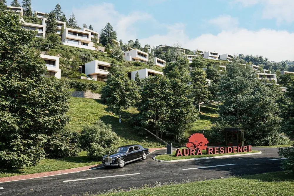 Development entrance at Aura Residence