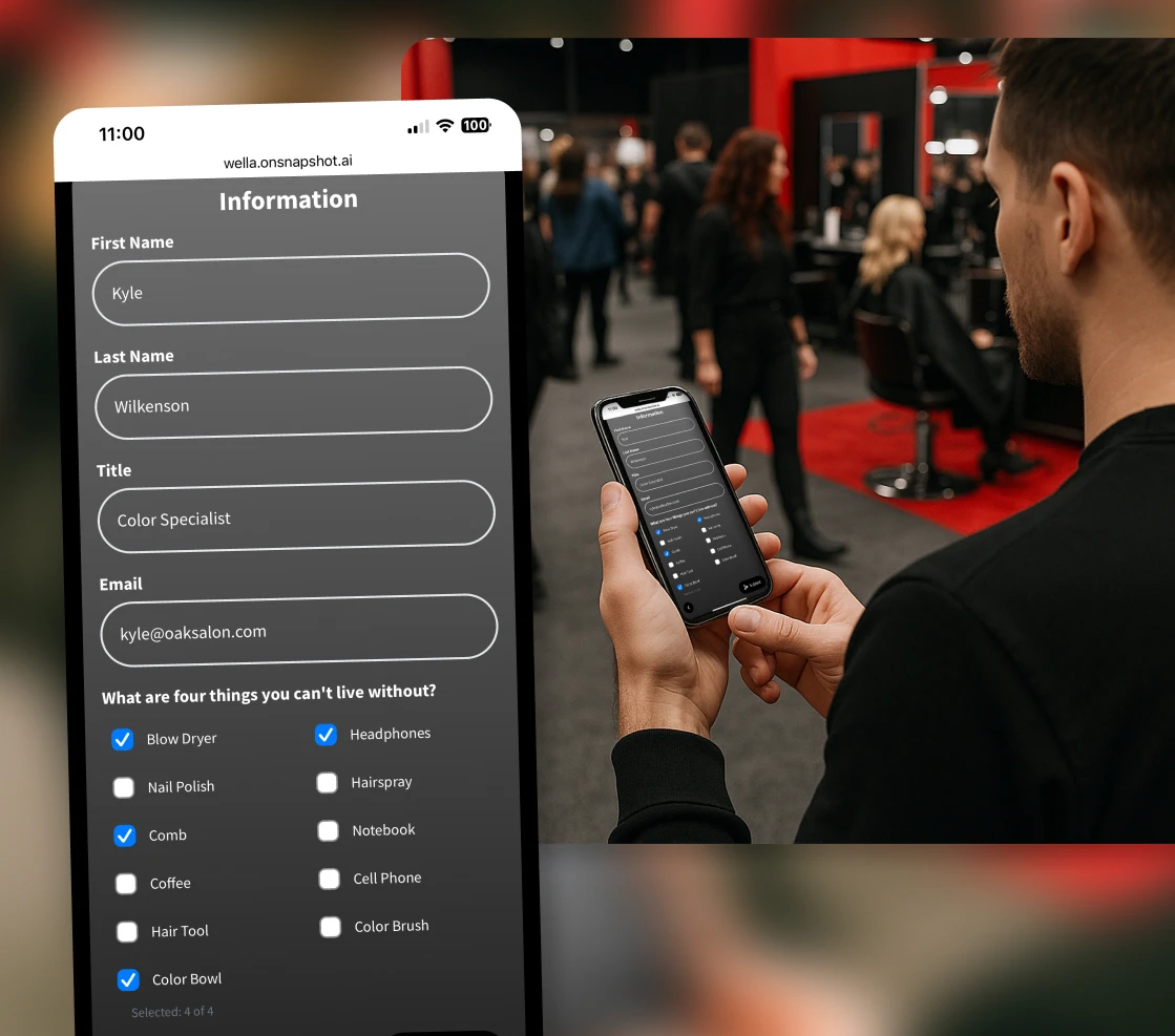 access the ai photo booth via mobile phone, ipad, or desktop