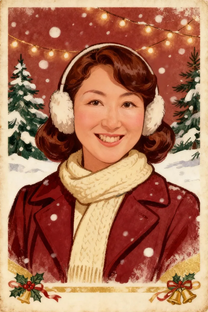 vintage holiday card winter themed