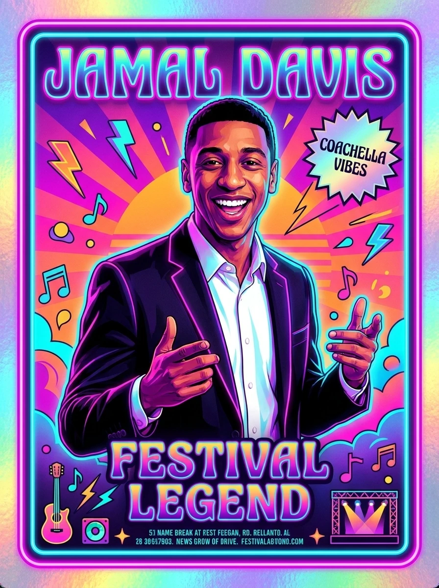 Festival trading card photo booth example
