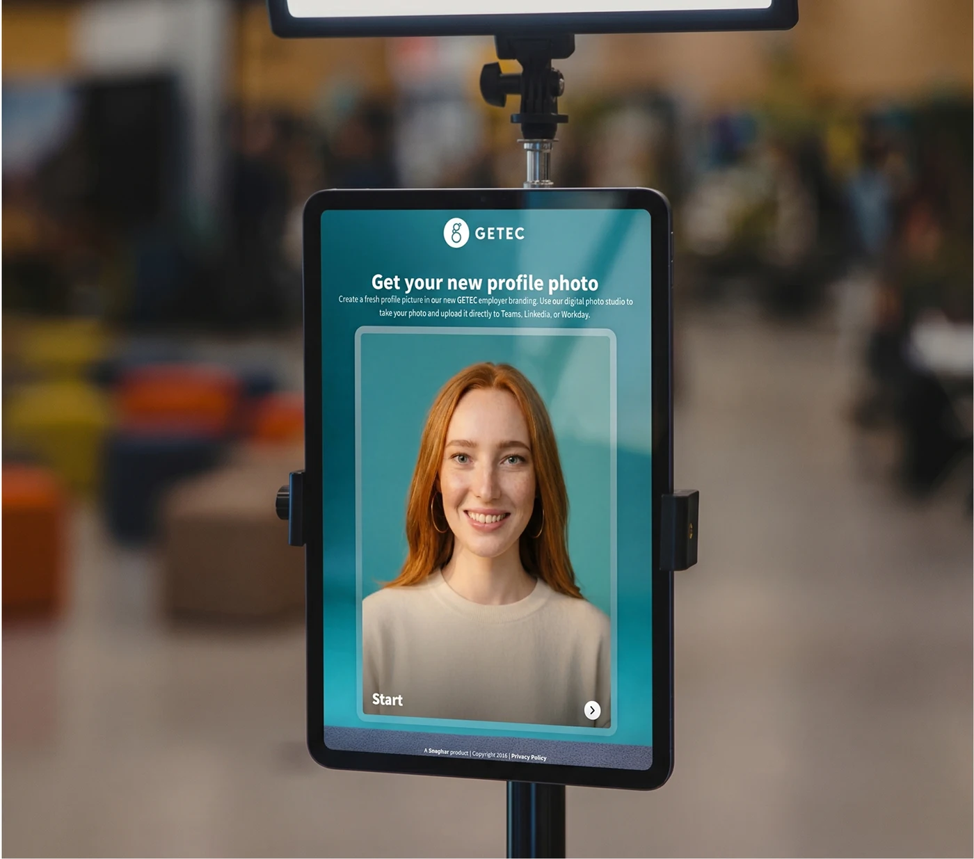 access your custom branded event headshot booth