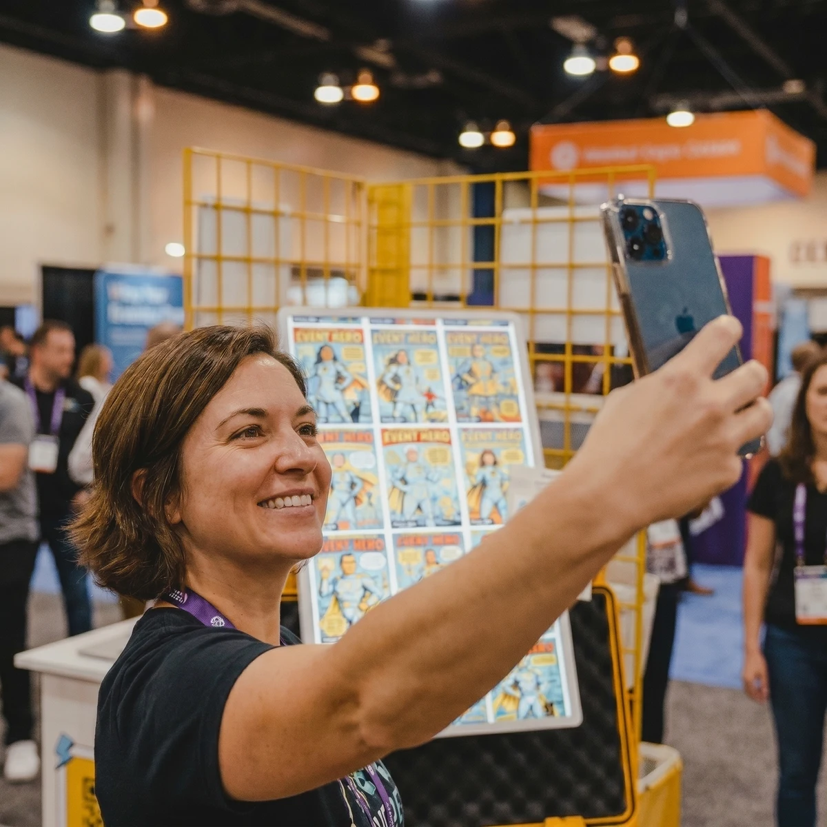 a custom branded ai photo booth activation on a mobile phone at an event
