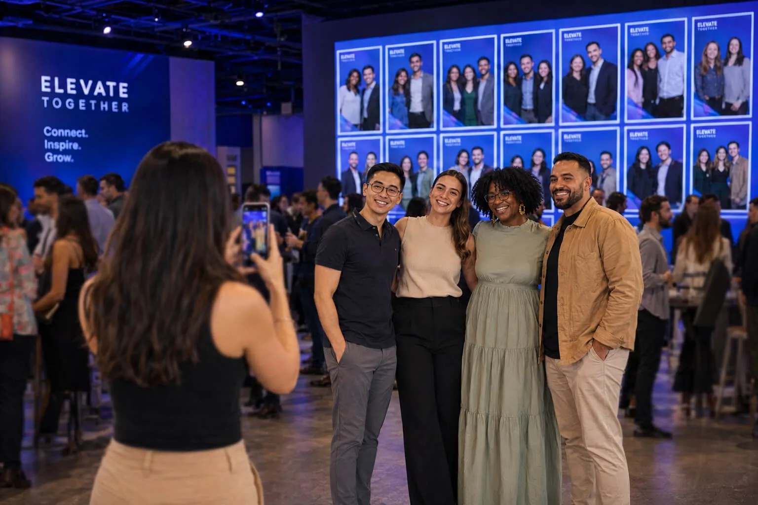 Snapbar's digital photo booth works on any device with internet including phones, tablets, laptops, etc.
