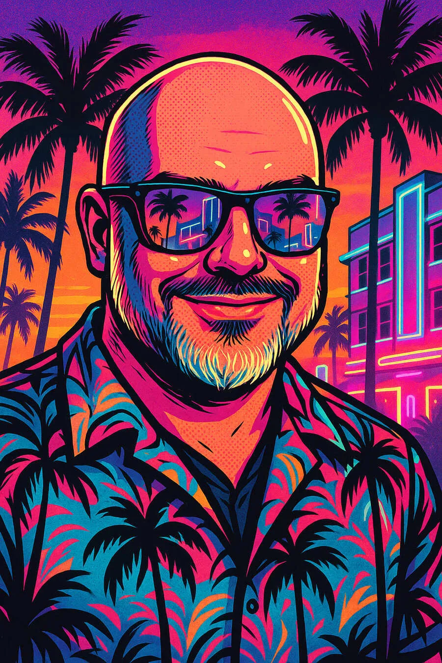 flat illustration style ai portrait