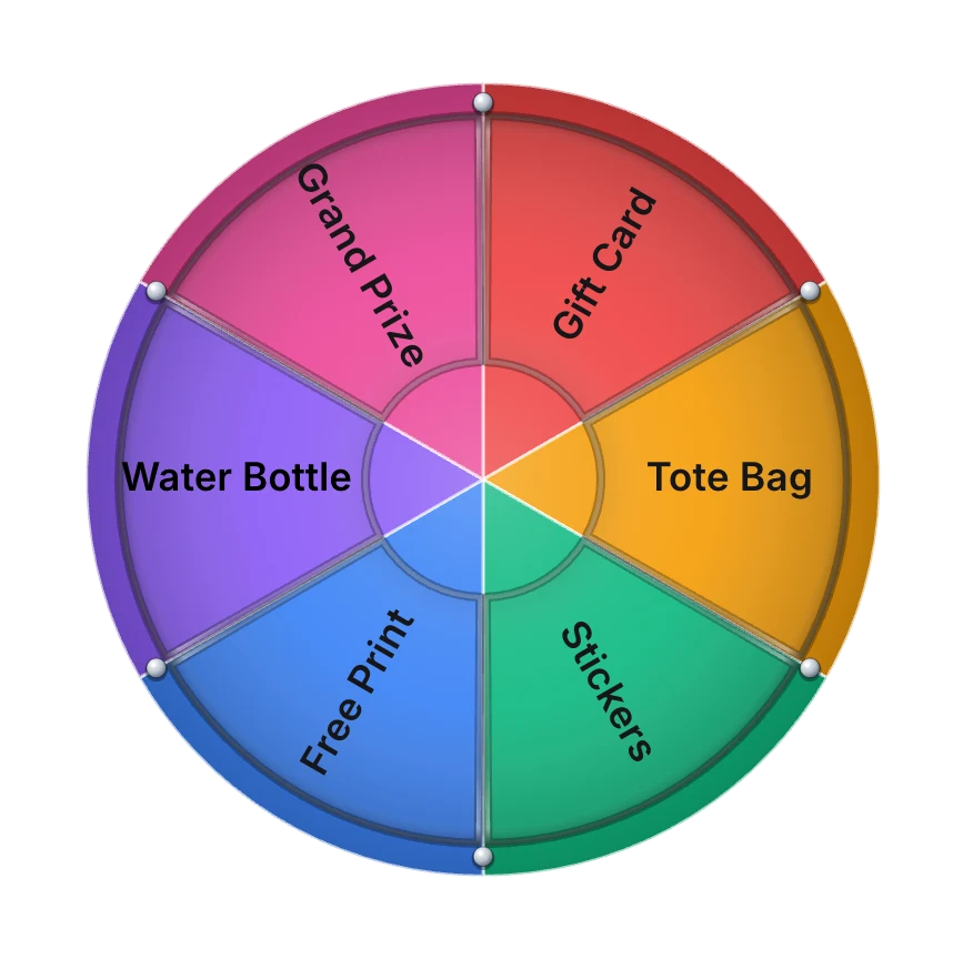 Signature spin to win wheel theme with the full color palette