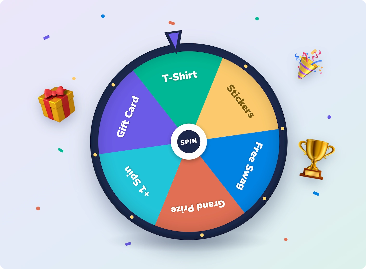 Spin to Win prize wheel with prize segments