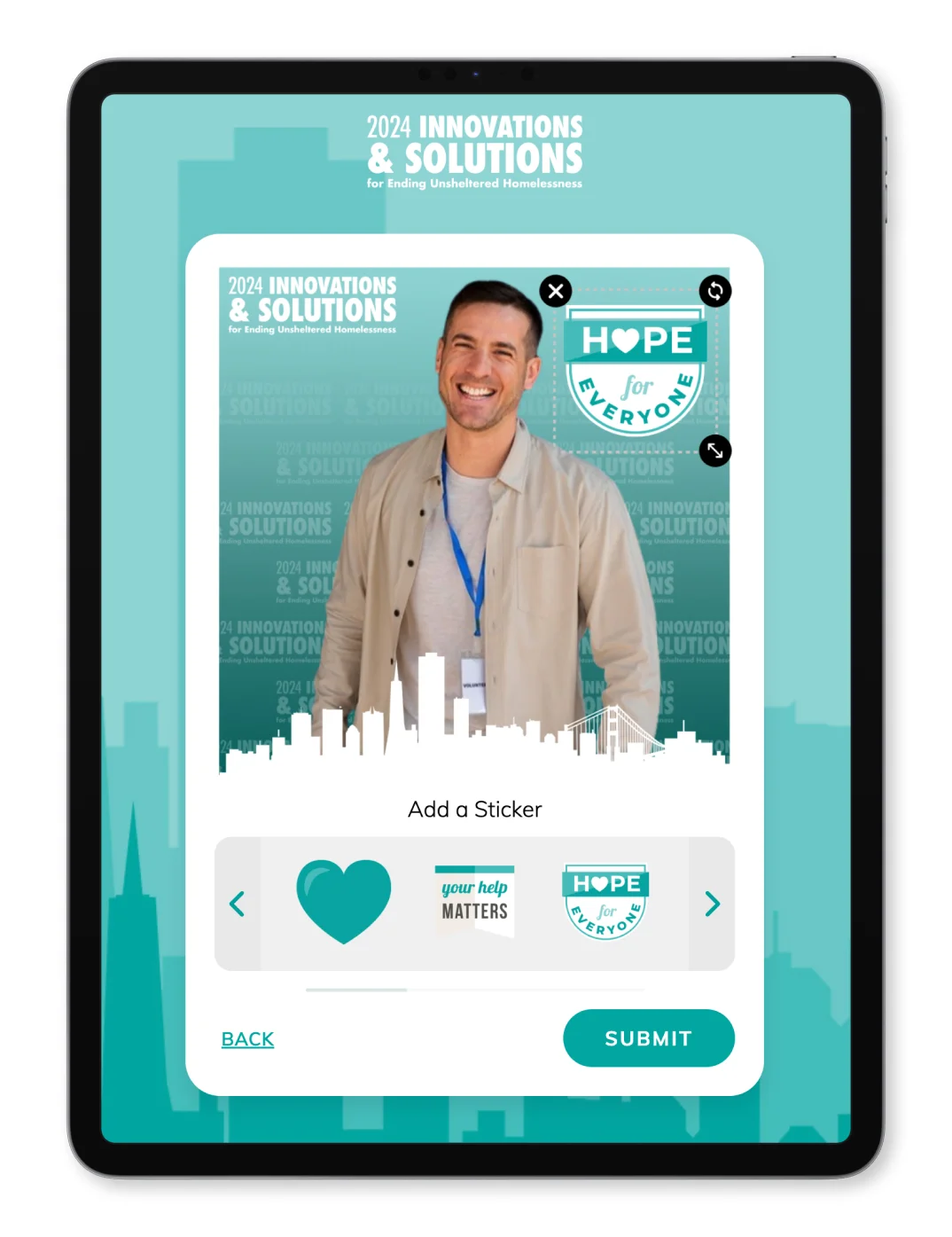 Social media wall displaying live event content and branded hashtag campaign in real-time