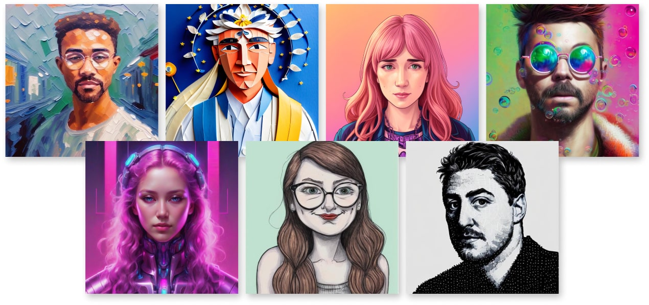 ai portraits digital art examples